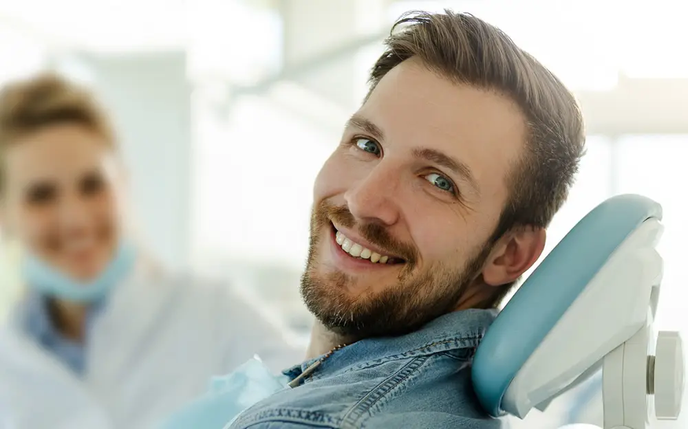 Smiling dental patient